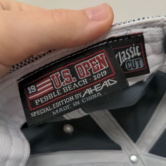 U.S. Open 2019 Pebble Beach Strapback Hat Gray Classic Cut Embroidered - Picture 8 of 9